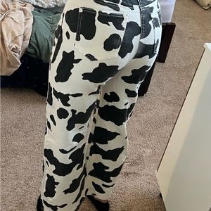 Cow patterned jeans